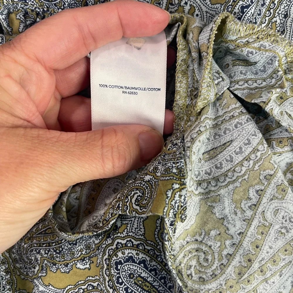 Lands'‎ End Paisley Blouse - Gray and Yellow - Picture 11 of 12